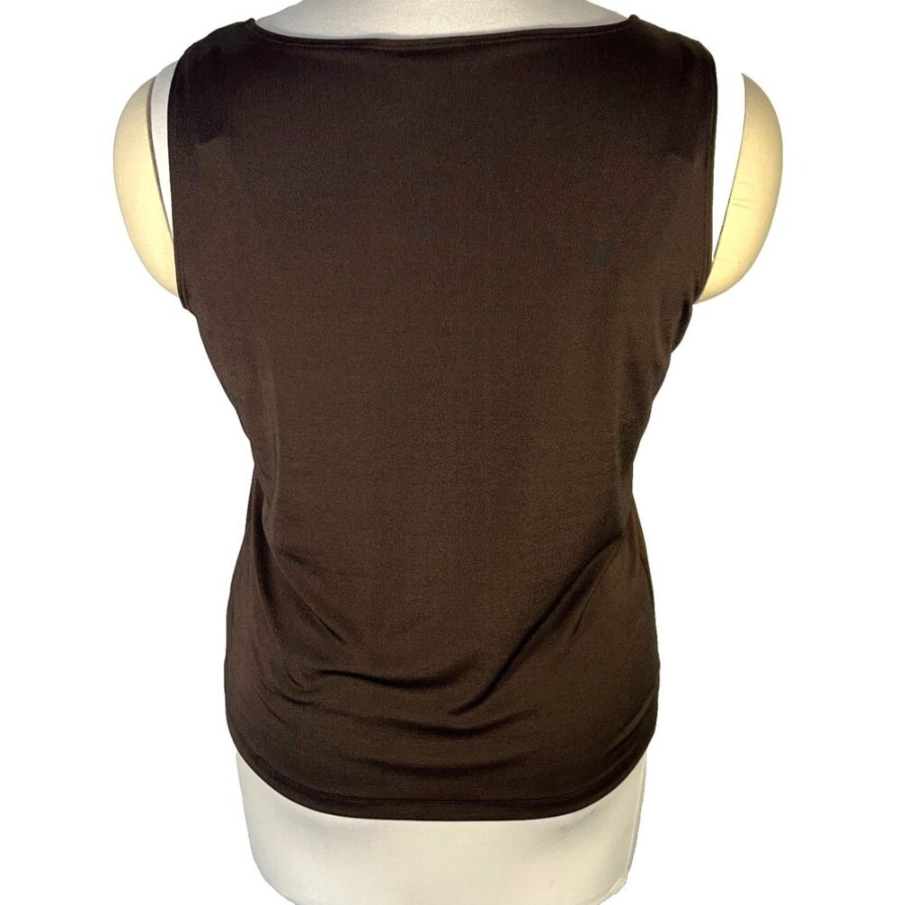 Chico's - Tank Top Women's XL Solid Brown Scoop Neck Sleeveless Stretch - Picture 5 of 10